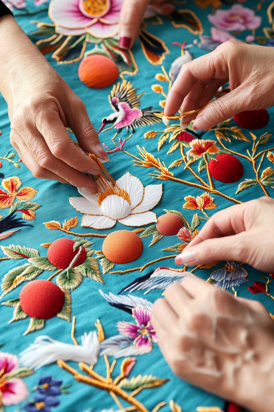 Traditional Korean Embroidery Lotus Craft