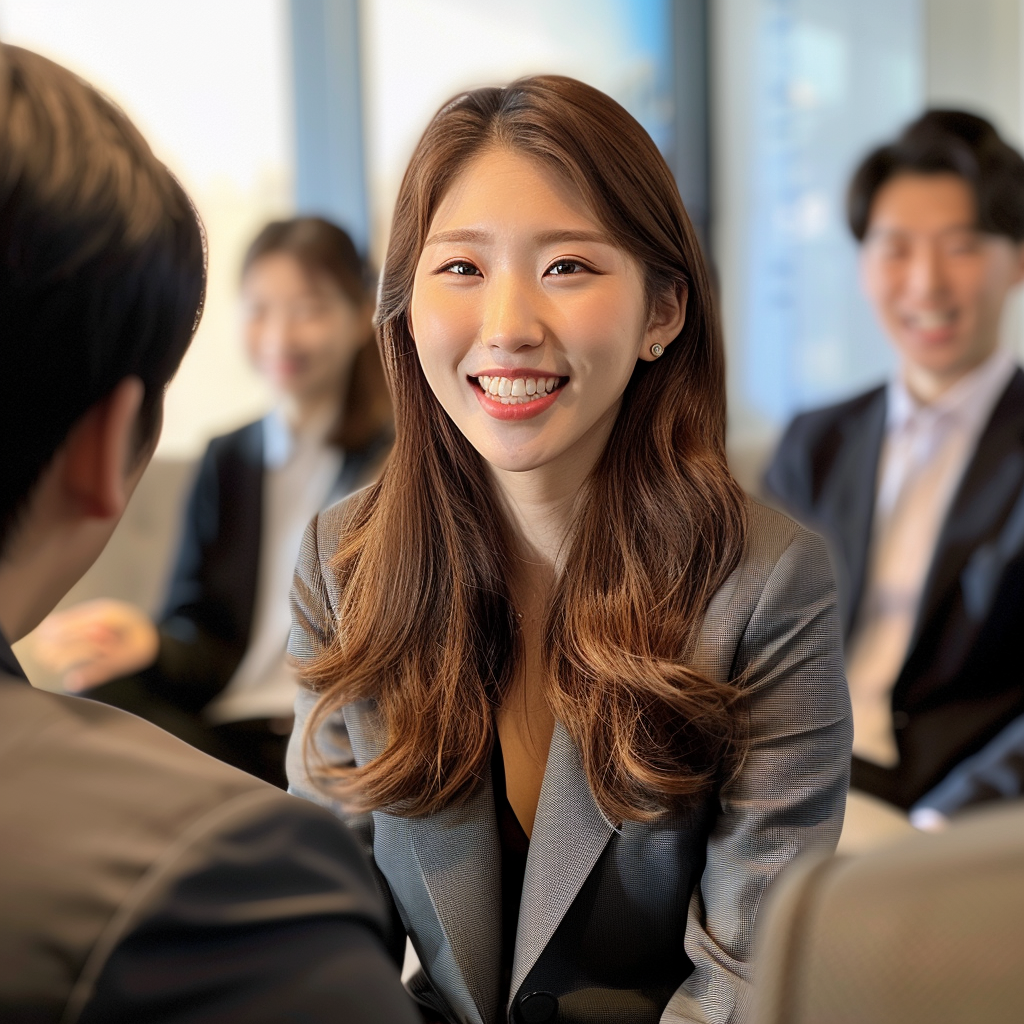 Korean woman in job interview