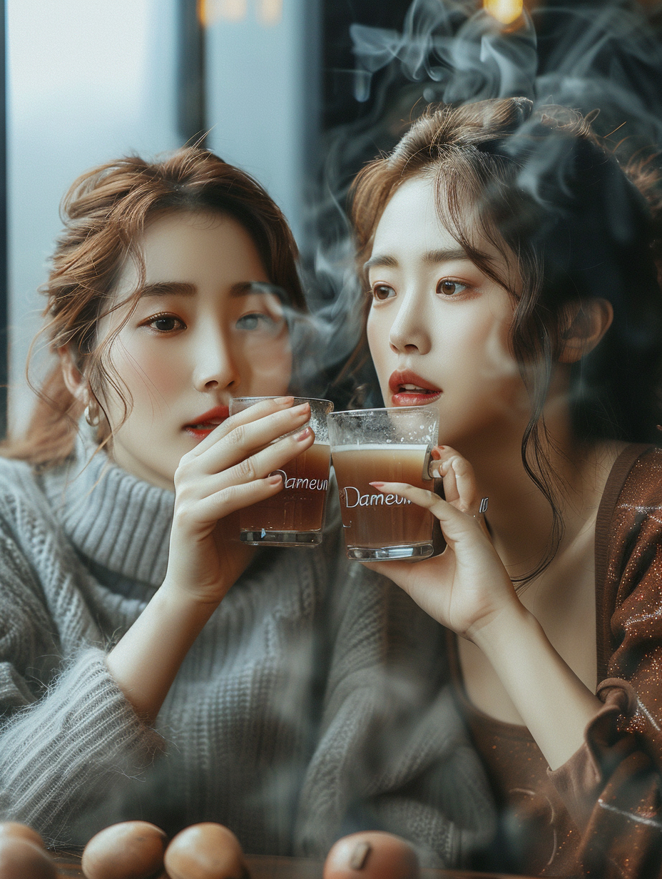 Korean women with jujube juice