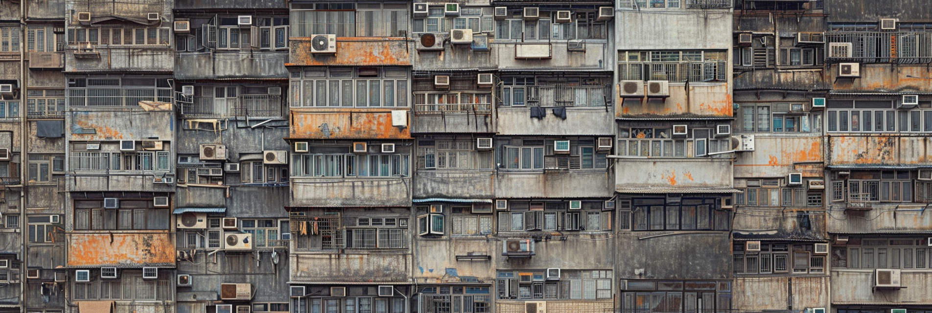 Kowloon Walled City Flat Facades Windows