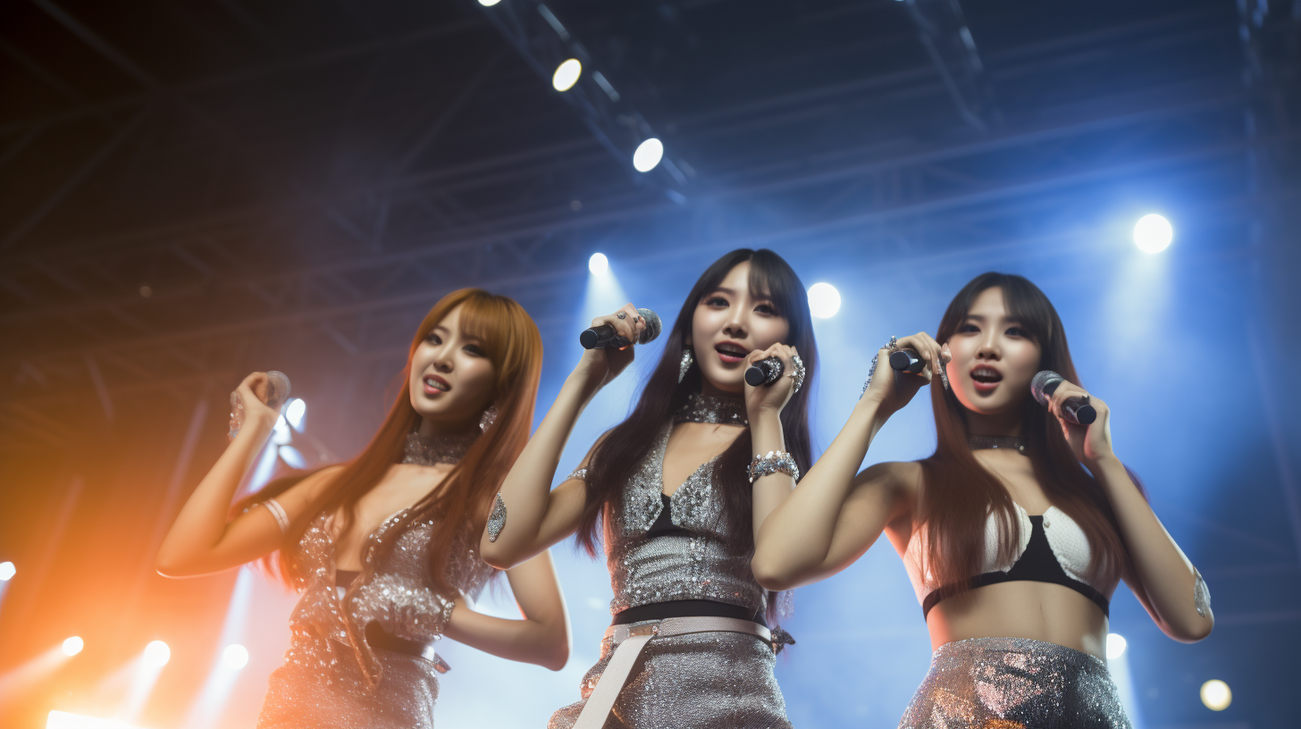 K-Pop girl group performing for fans