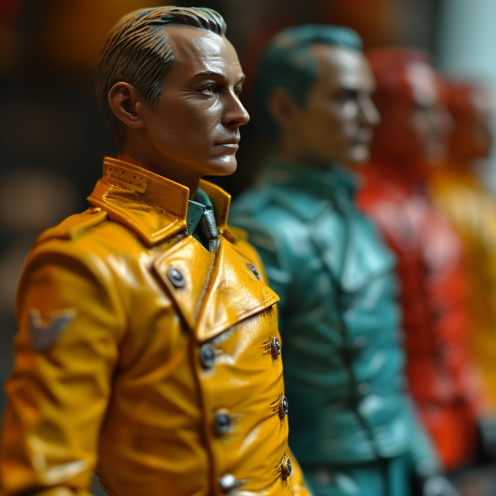 Collectible Kraftwerk action figures in action