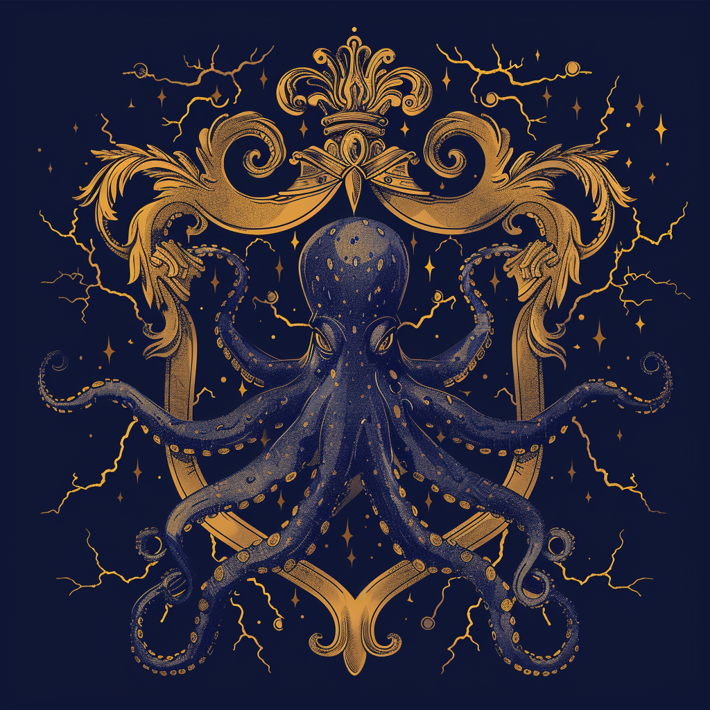 Kraken Family Crest Coat of Arms Image