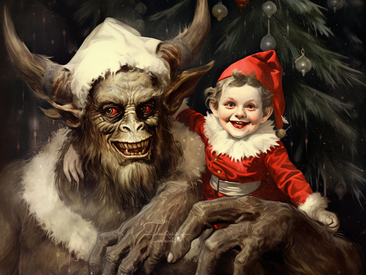 Krampus Christmas Card Parody Art