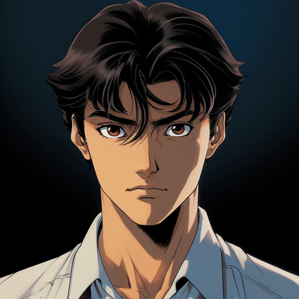 Kudo Shinichi wearing a vest in Conan comics