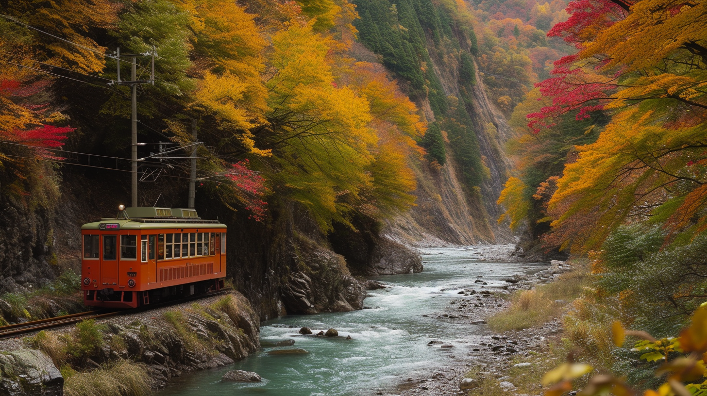 Kurobe Gorge Autumn Leaves Trolley