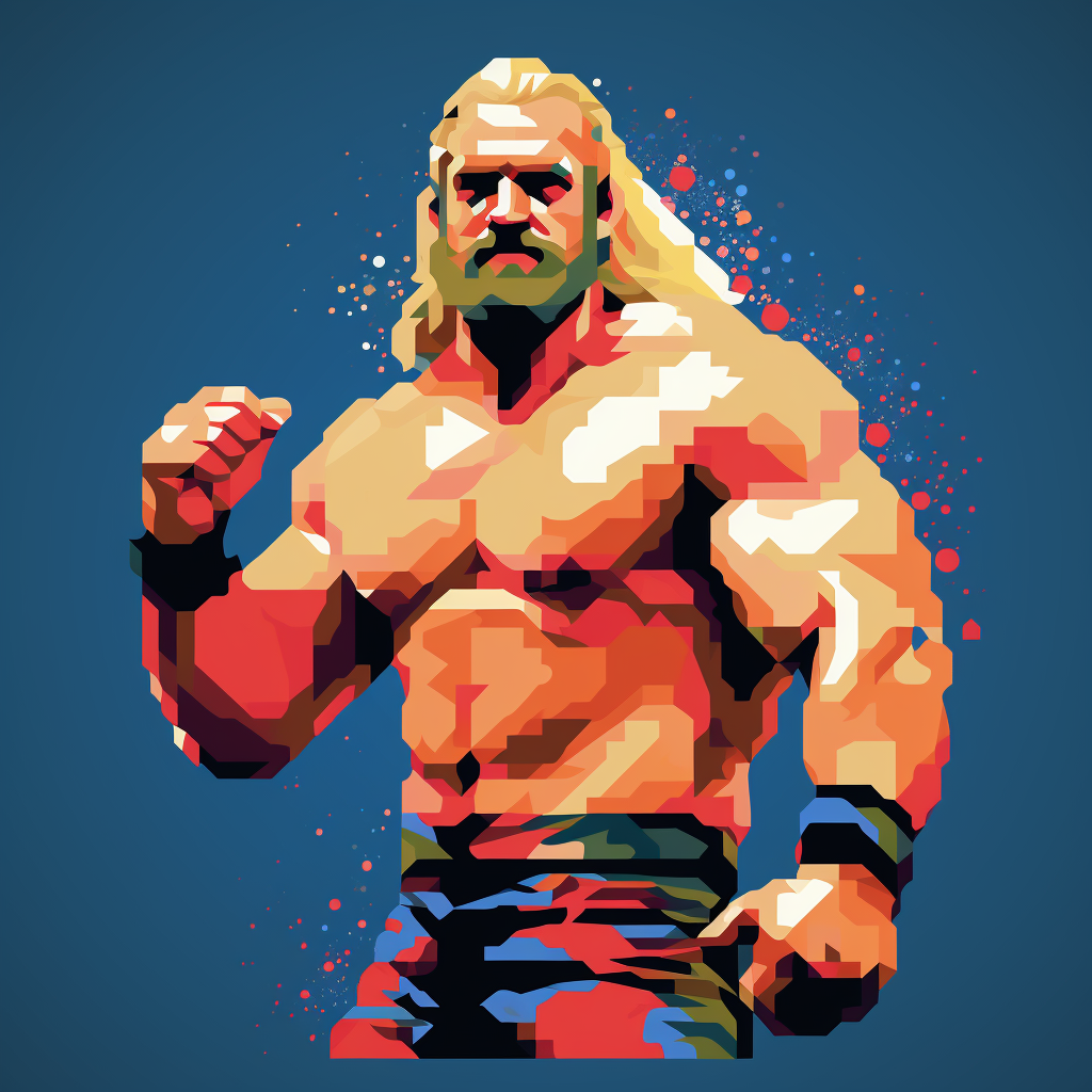 8-Bit design of wrestler Kurt Hennig