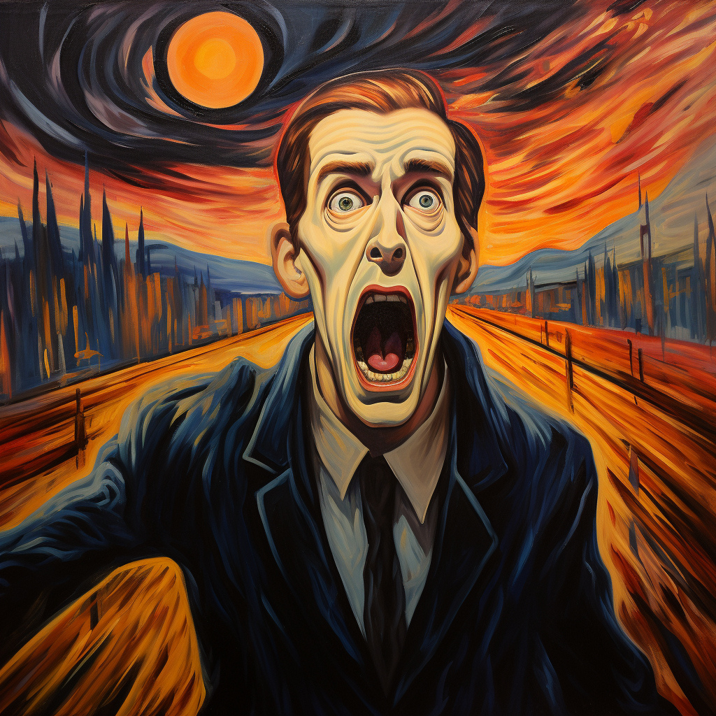 Sebastian Kurz in the style of  The Scream