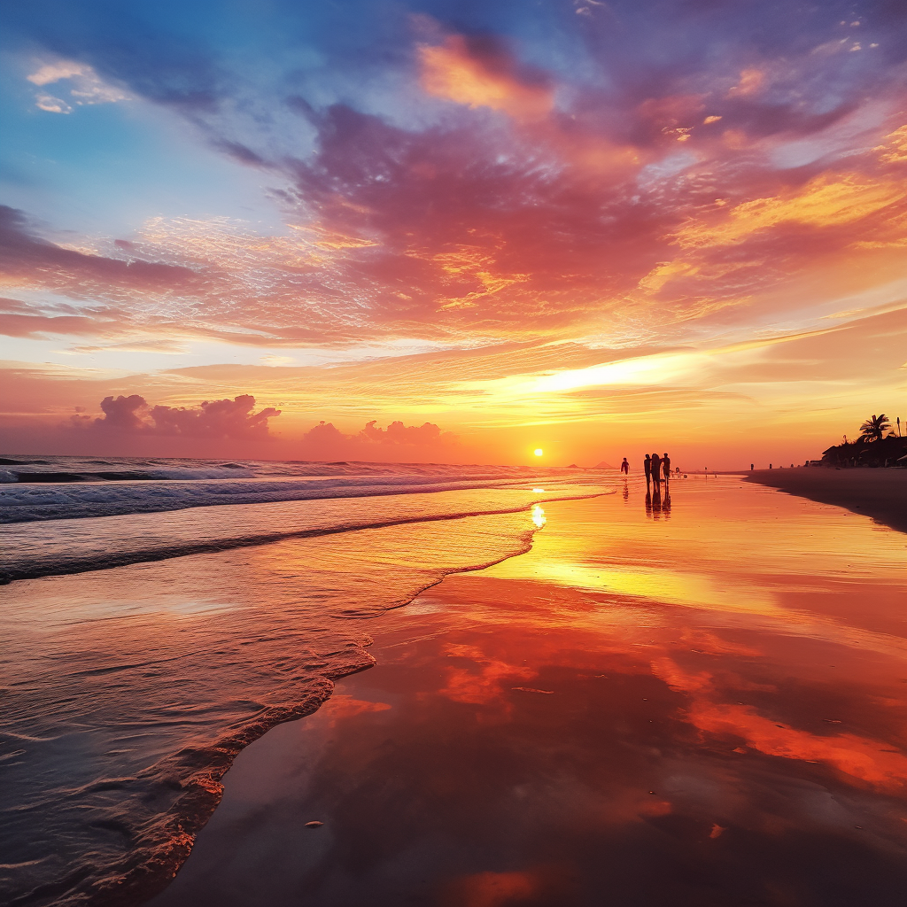 Tranquil sunset at Kuta Bali beach