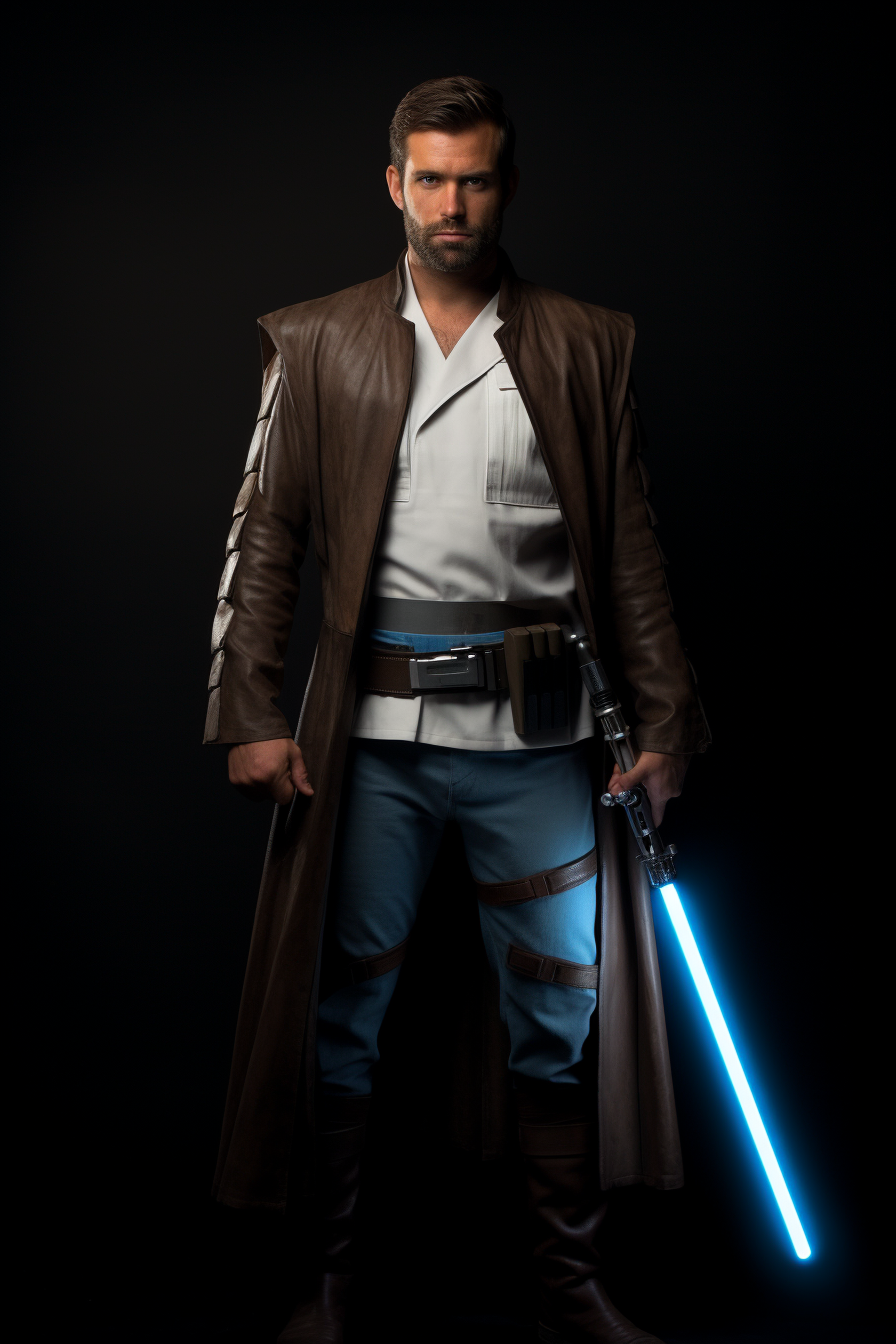 Kyle Katarn, Star Wars scoundrel with blue lightsaber