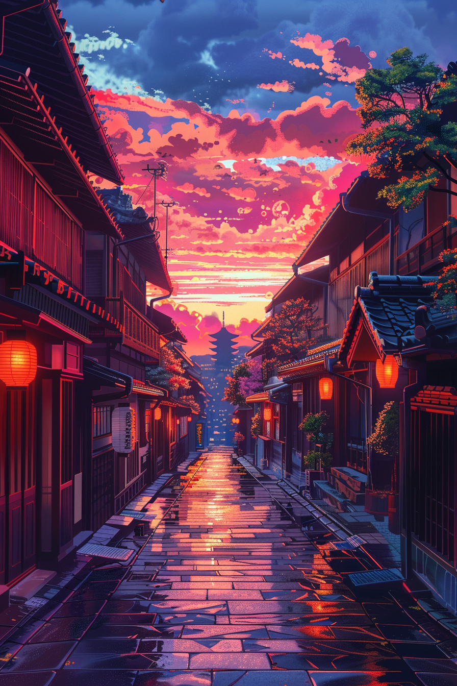 Kyoto city vector illustration