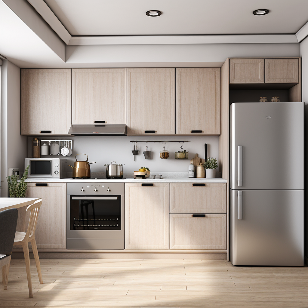 Sleek L-Shaped Kitchen Cabinet Design