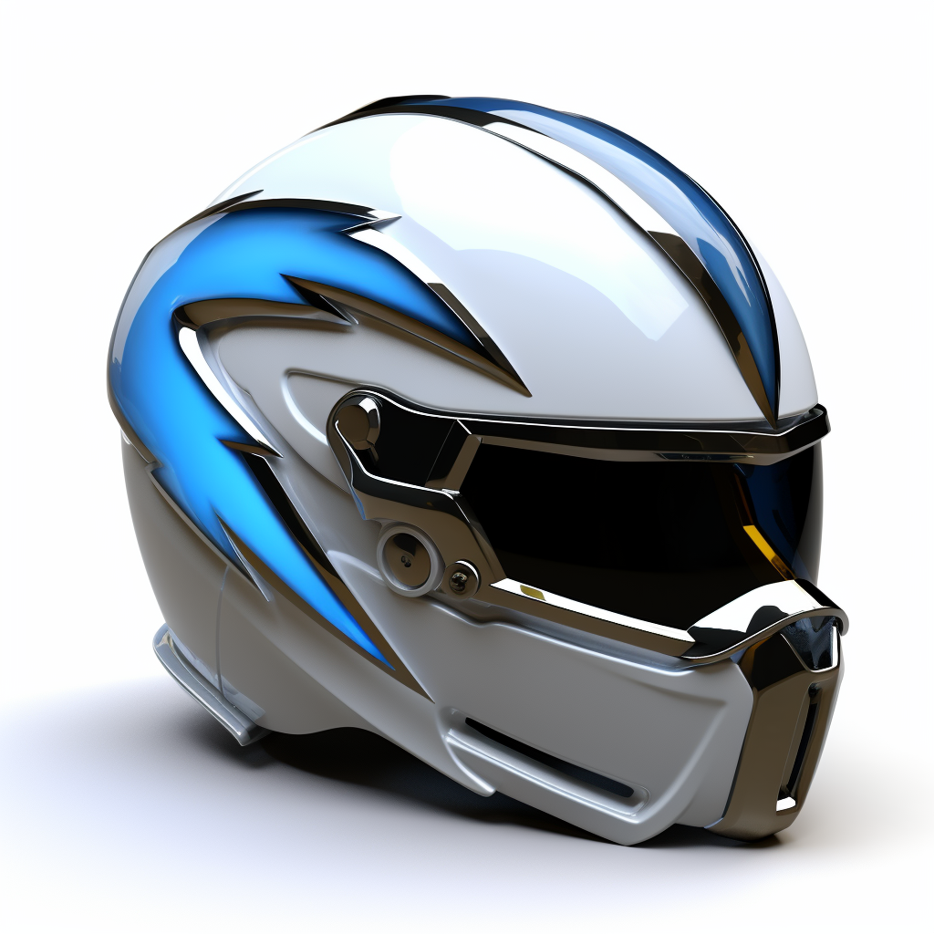 Futuristic LA Chargers Football Helmet Chrome Colors