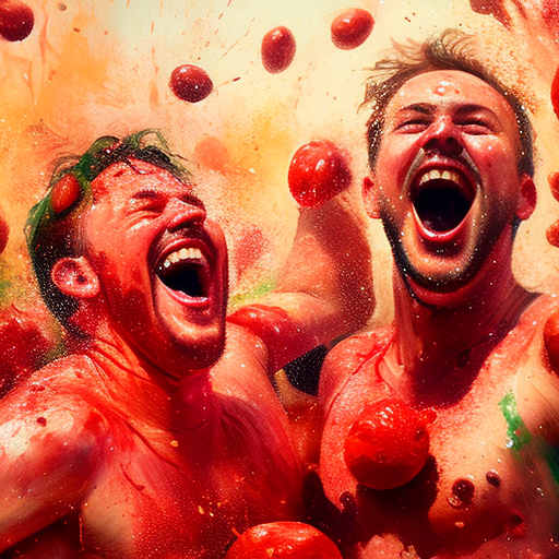 Fun La Tomatina Watercolor Festival Splash