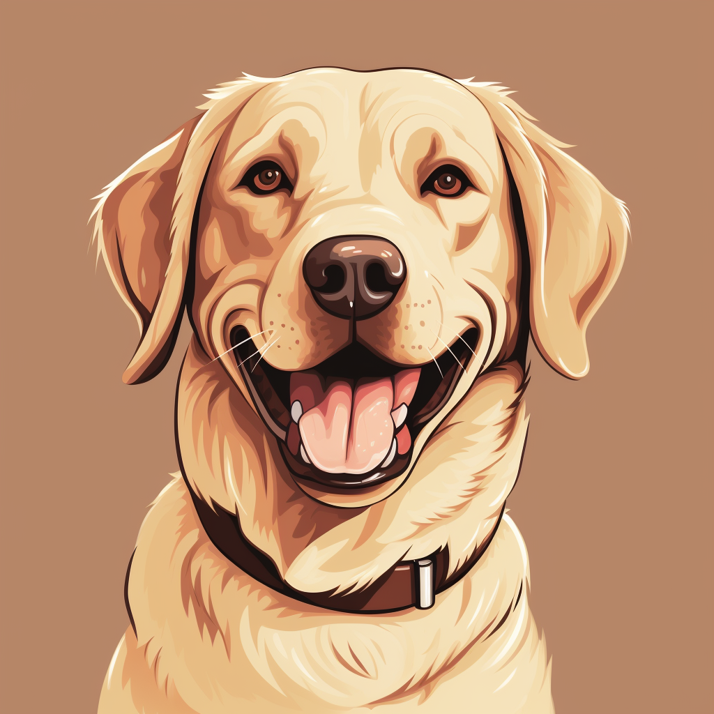 Happy Labrador Puppy Face Sketch