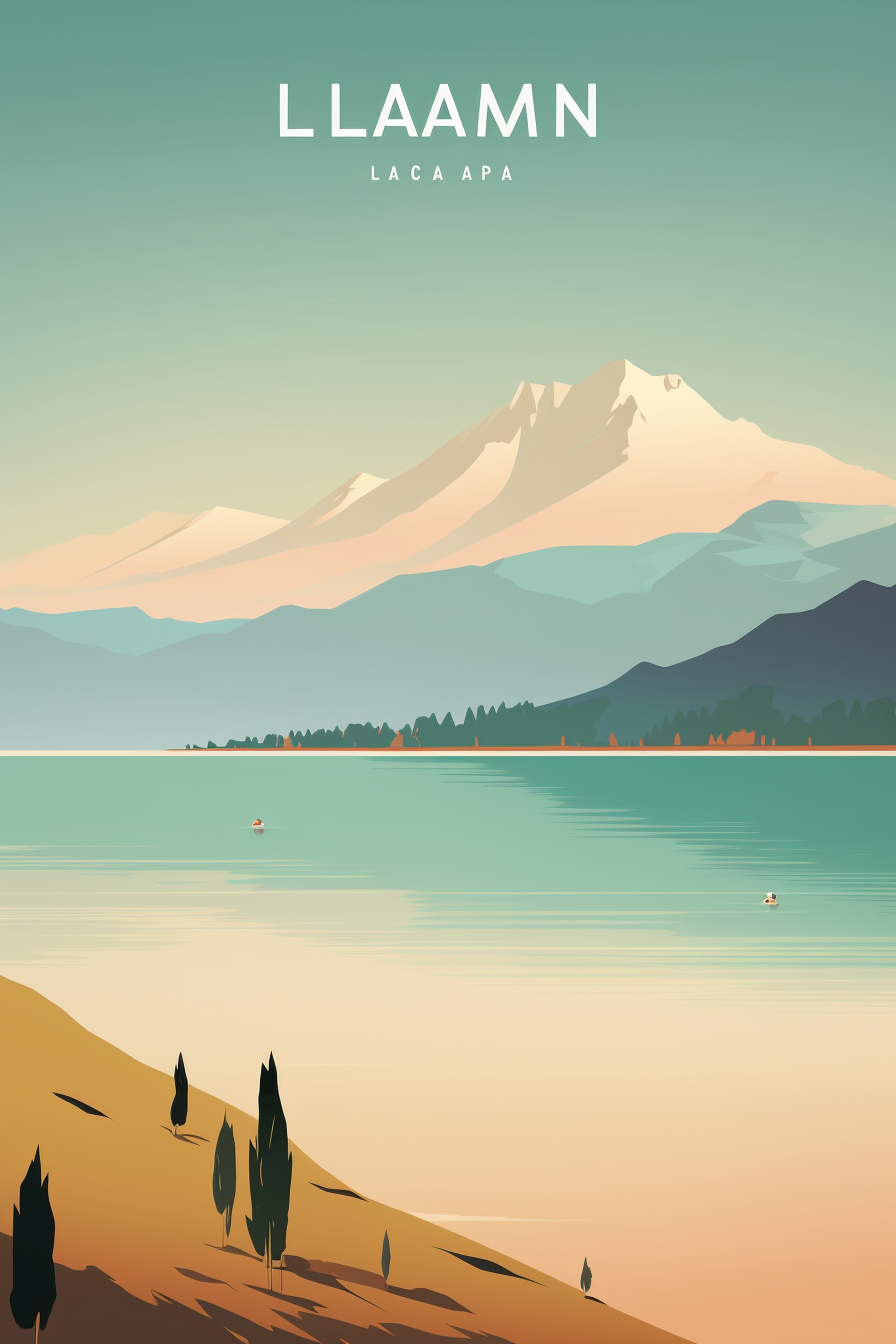 Minimalist poster of Lac Léman in France