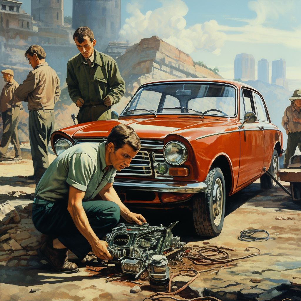 Fixing Carburetor on Lada Poster