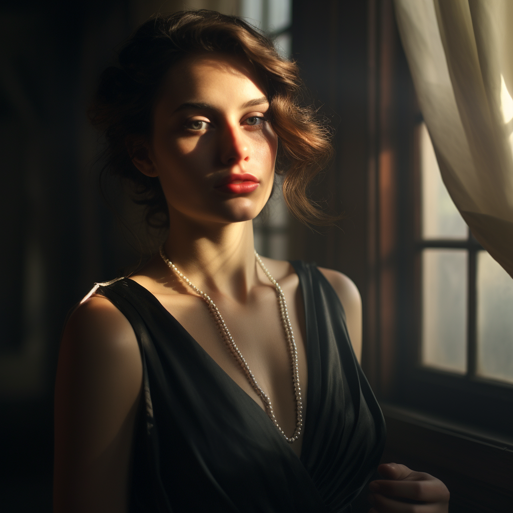 Portrait of a lady with mesmerizing cinematic lighting