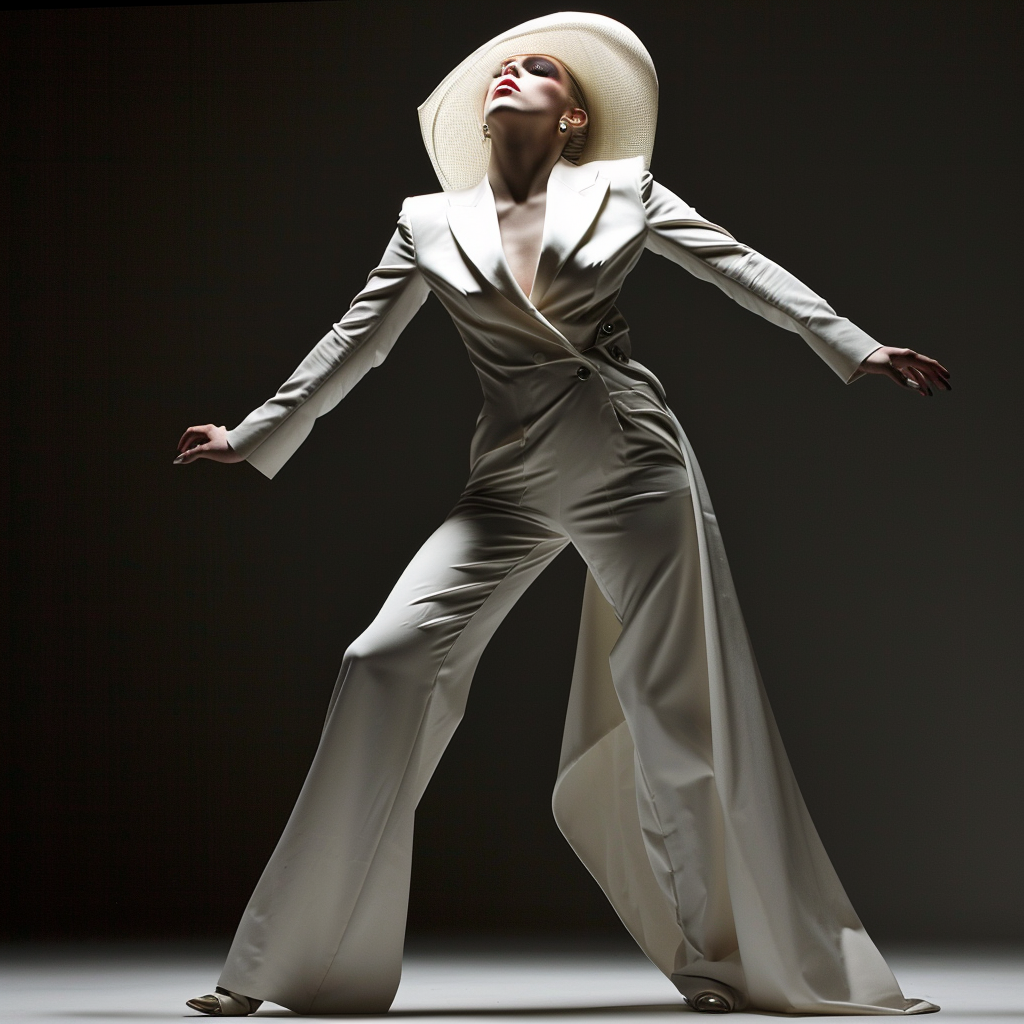 Lady Gaga in Futuristic Pantsuit Fashion