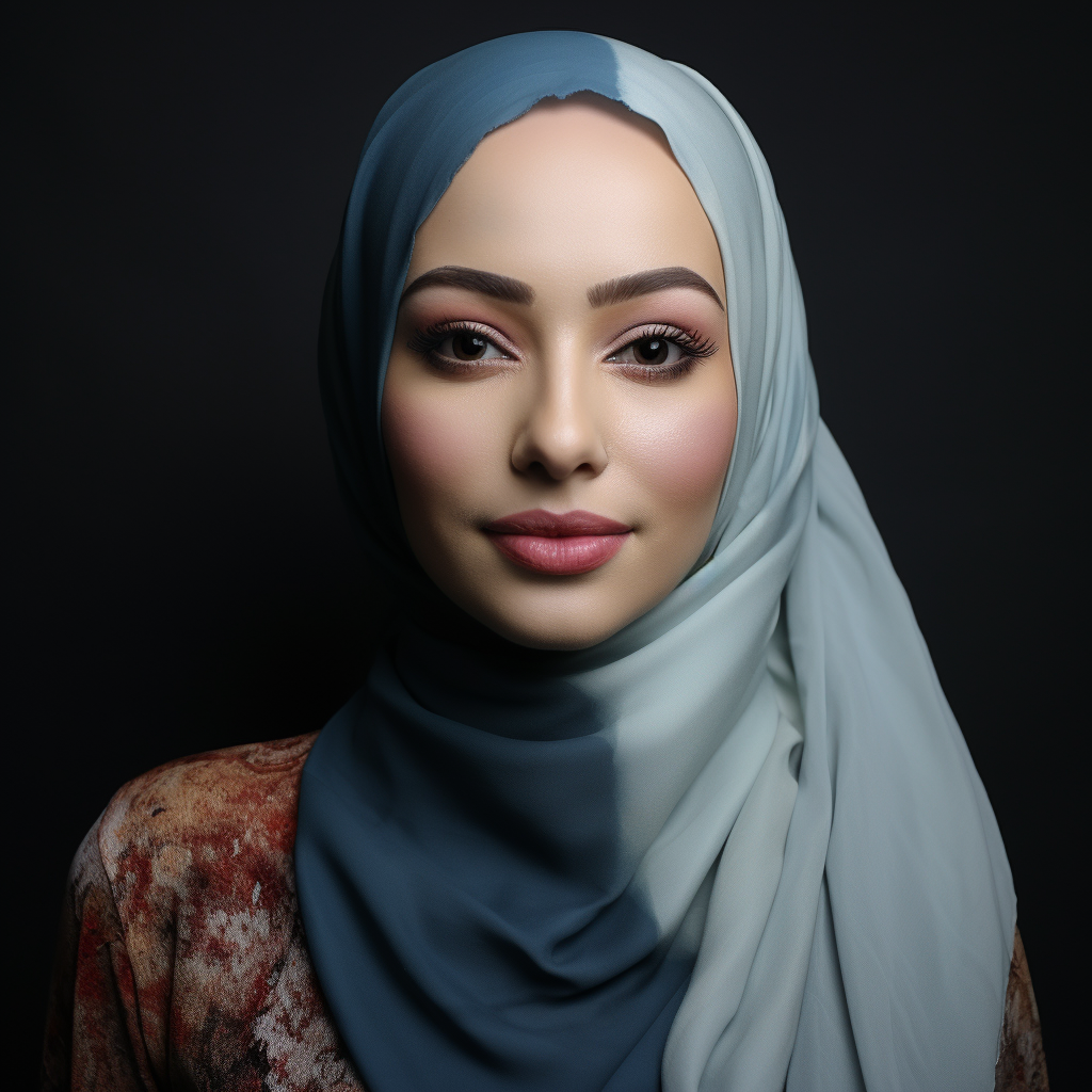 A lady with a unique identity blending hijab and no hijab