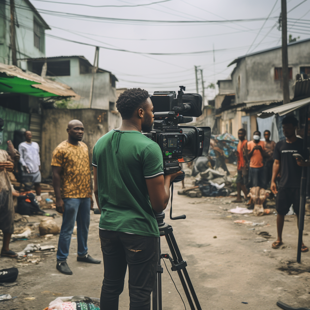 Lagos Film Director on Studio Set