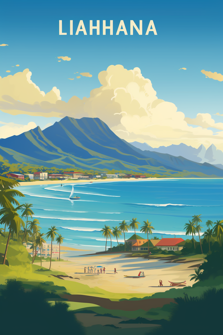 Vector art of Lahaina town