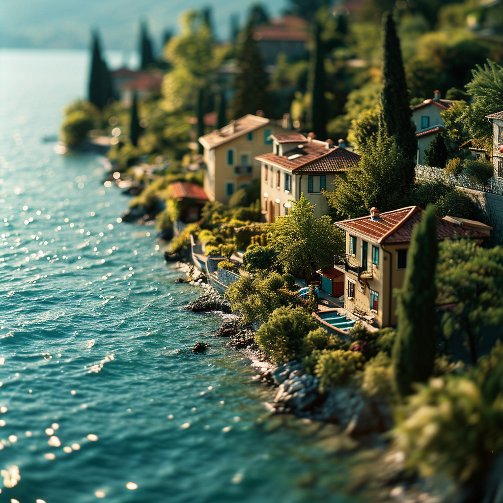 Beautiful lake Garda by Wes Anderson