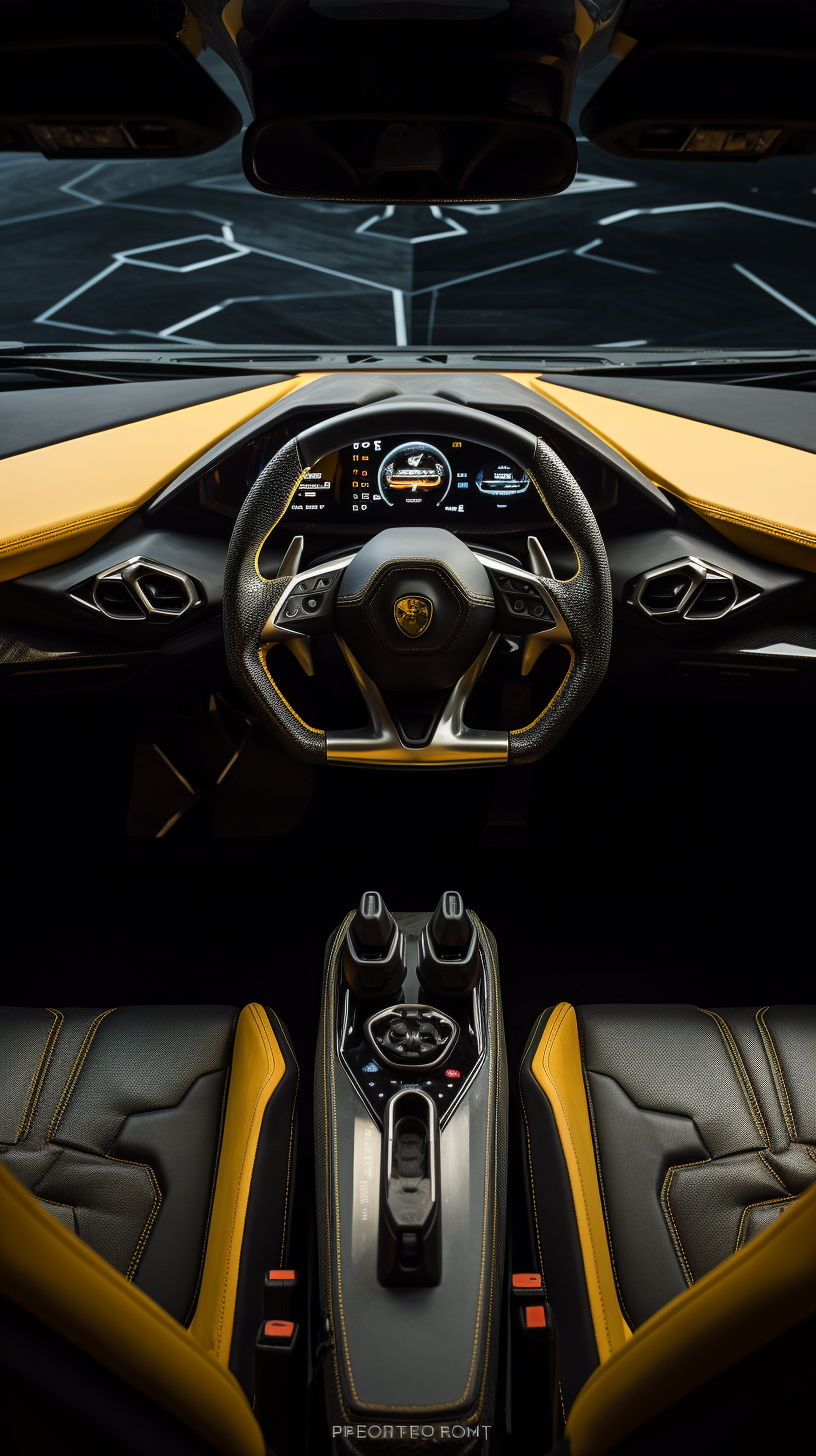 Lamborghini car interior futuristic design