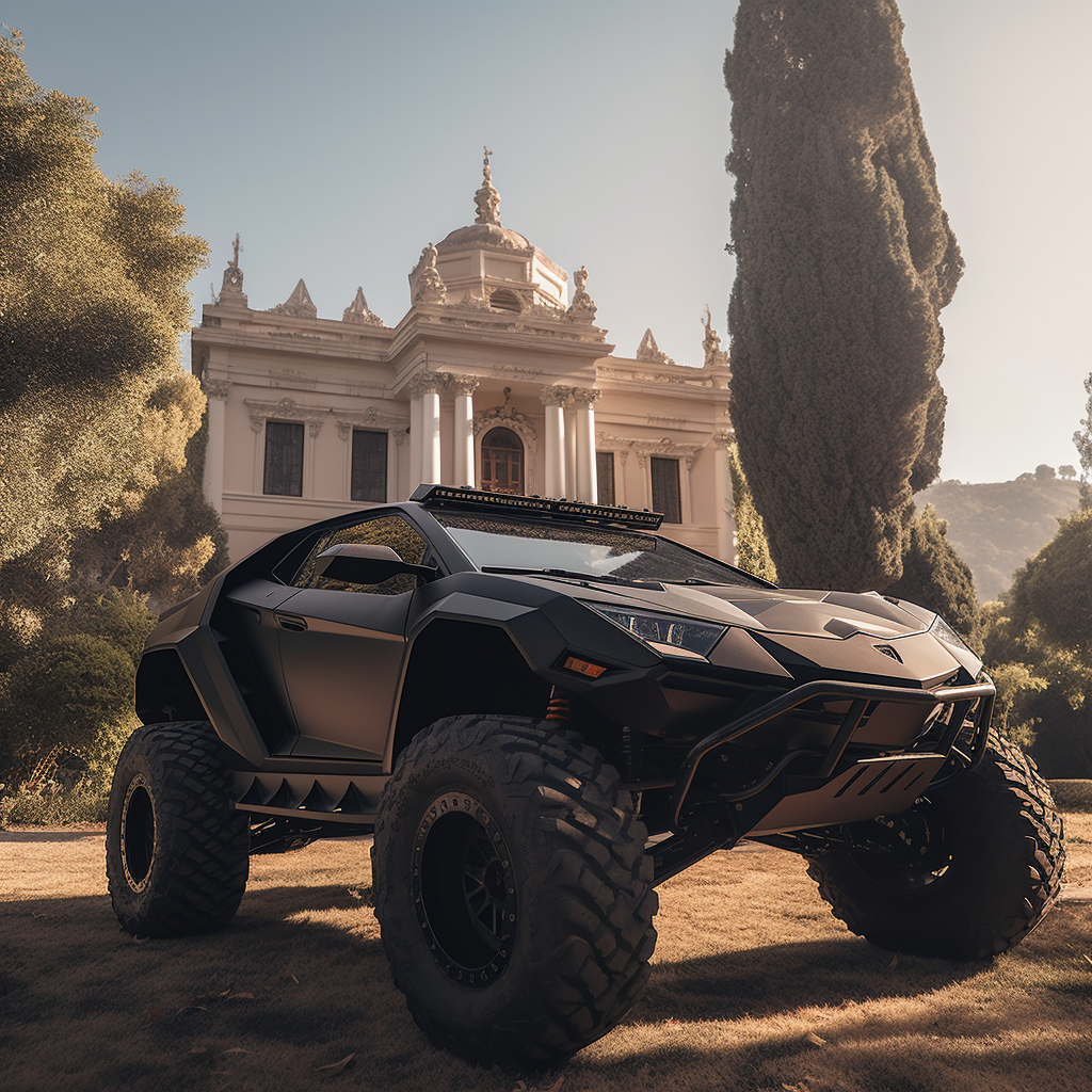 Lamborghini Monster Truck on Mansion Driveway