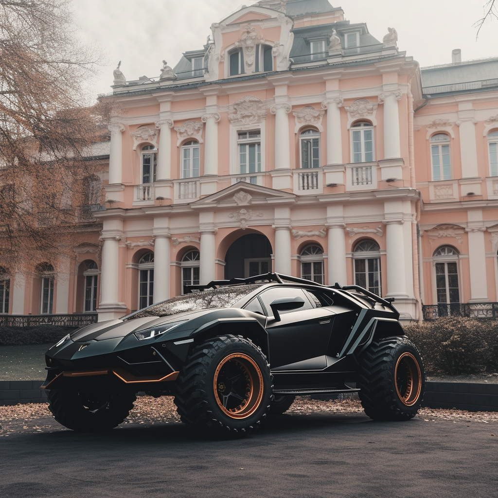 Luxury Lamborghini Monster Truck at Mansion