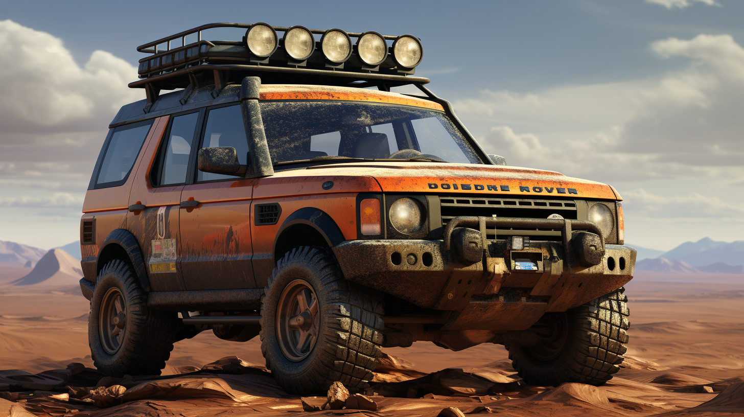 Photorealistic Land Rover Discovery with Animal Headlights