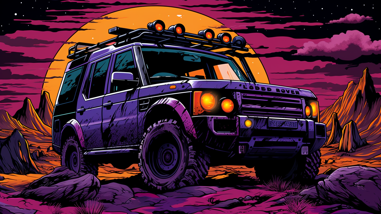 Land Rover Discovery with medieval vampire aesthetic