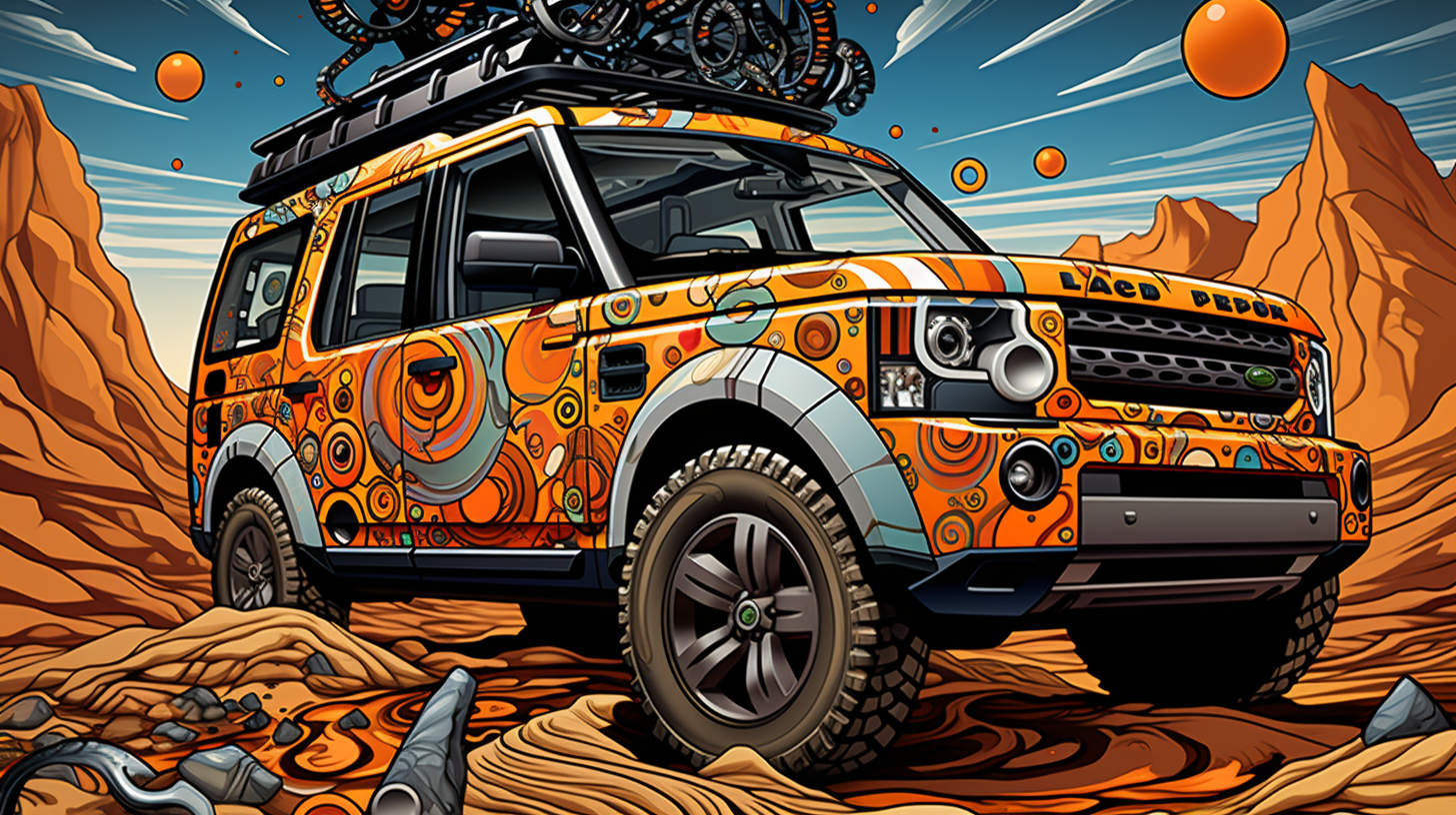 Off-road Land Rover Discovery illustration