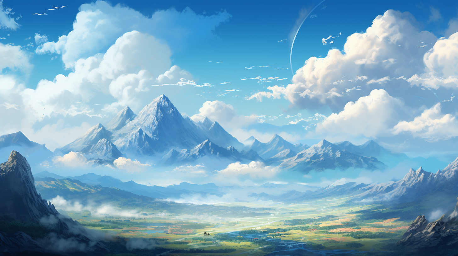 Scenic Mountain Landscape with Blue Sky