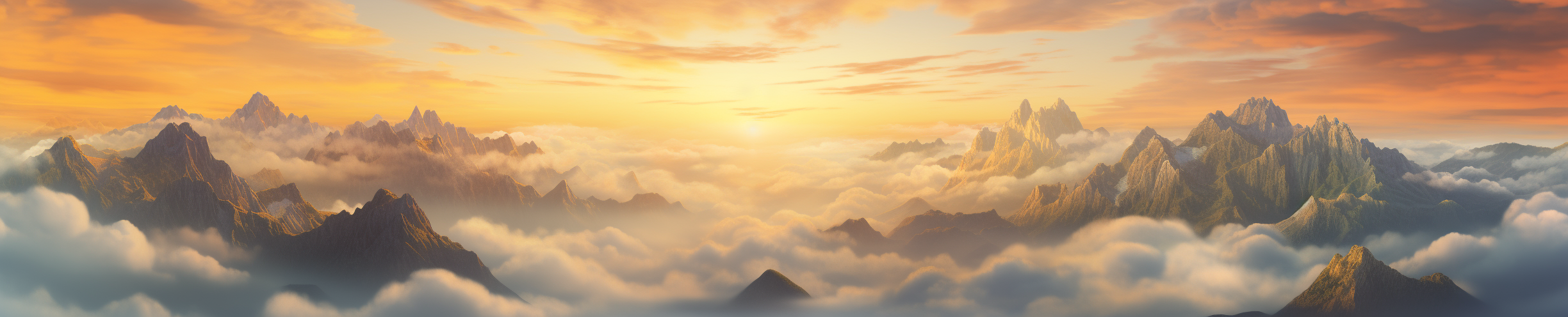 Beautiful sunrise over landscape clouds