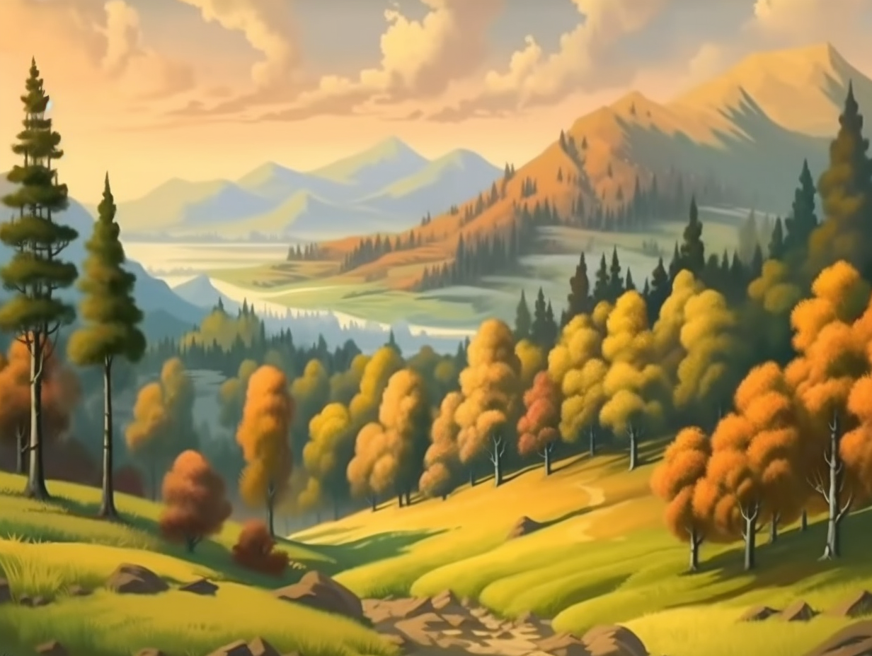 Vibrant landscape painting artwork