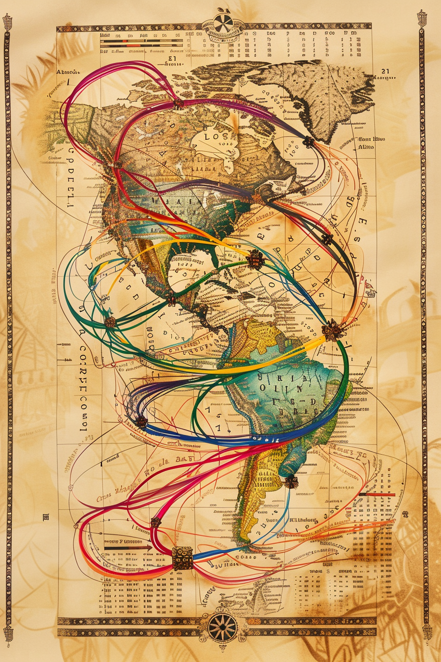 Colorful Language Evolution Map Scroll