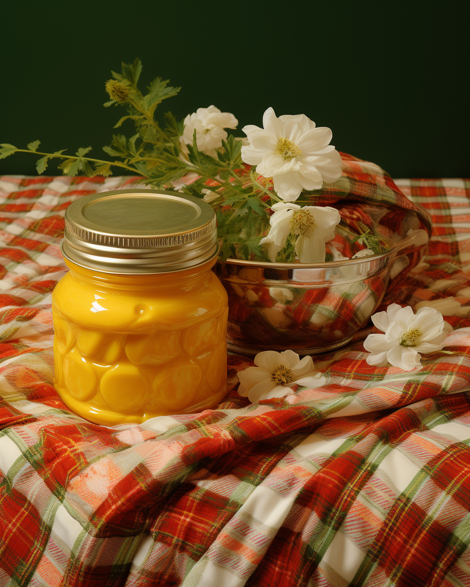 Lanolin butter jar on mattress