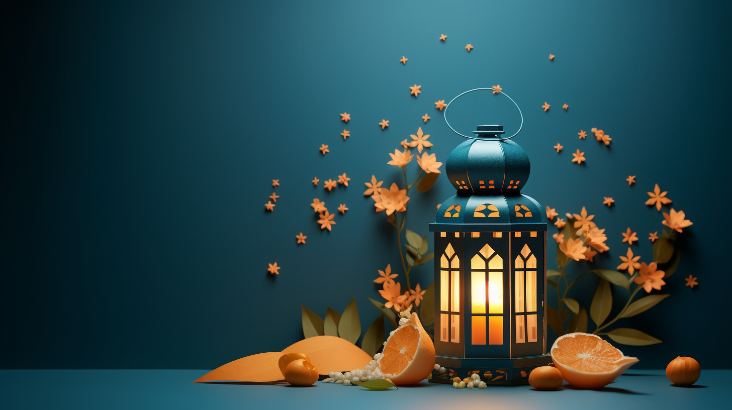 Lantern and Ramadan Paper Cutouts in Gardenscape