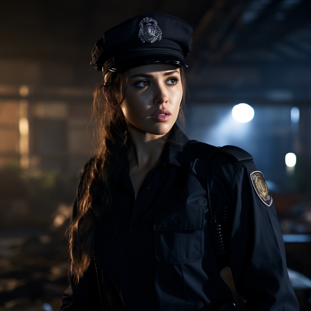 Female LAPD Cop in Abandoned Warehouse