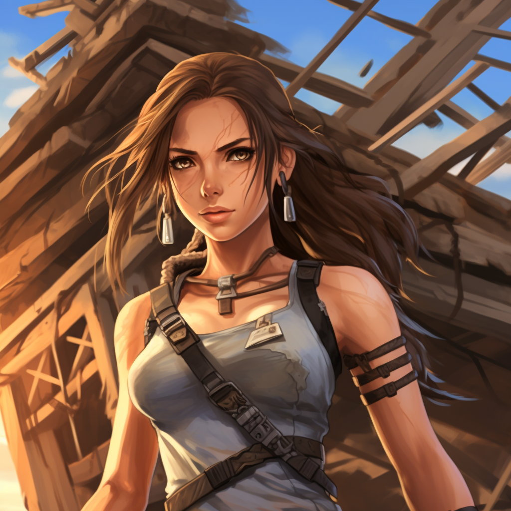 Lara Croft anime tomb rider character