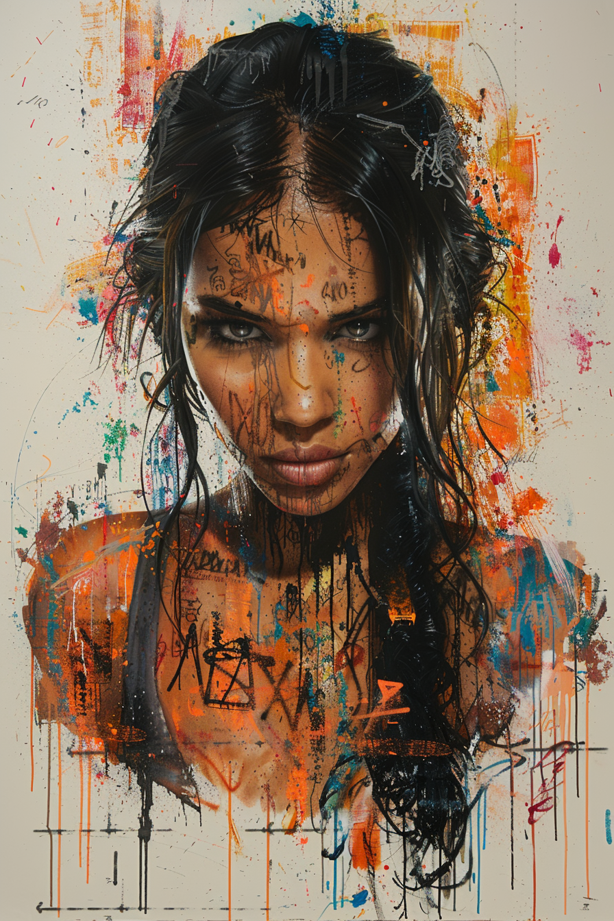 Lara Croft with Wildstyle Graffiti