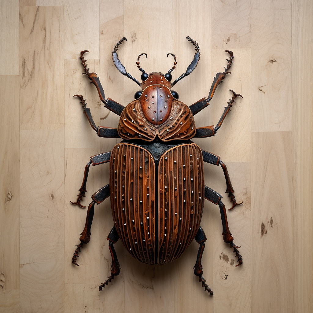 Gorgeous large beetle perched on a tree