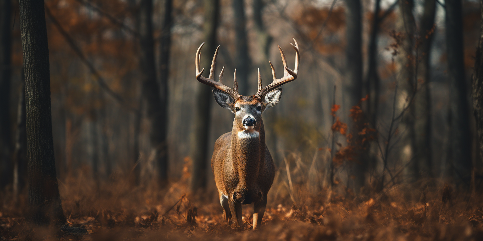 Majestic buck staring at camera