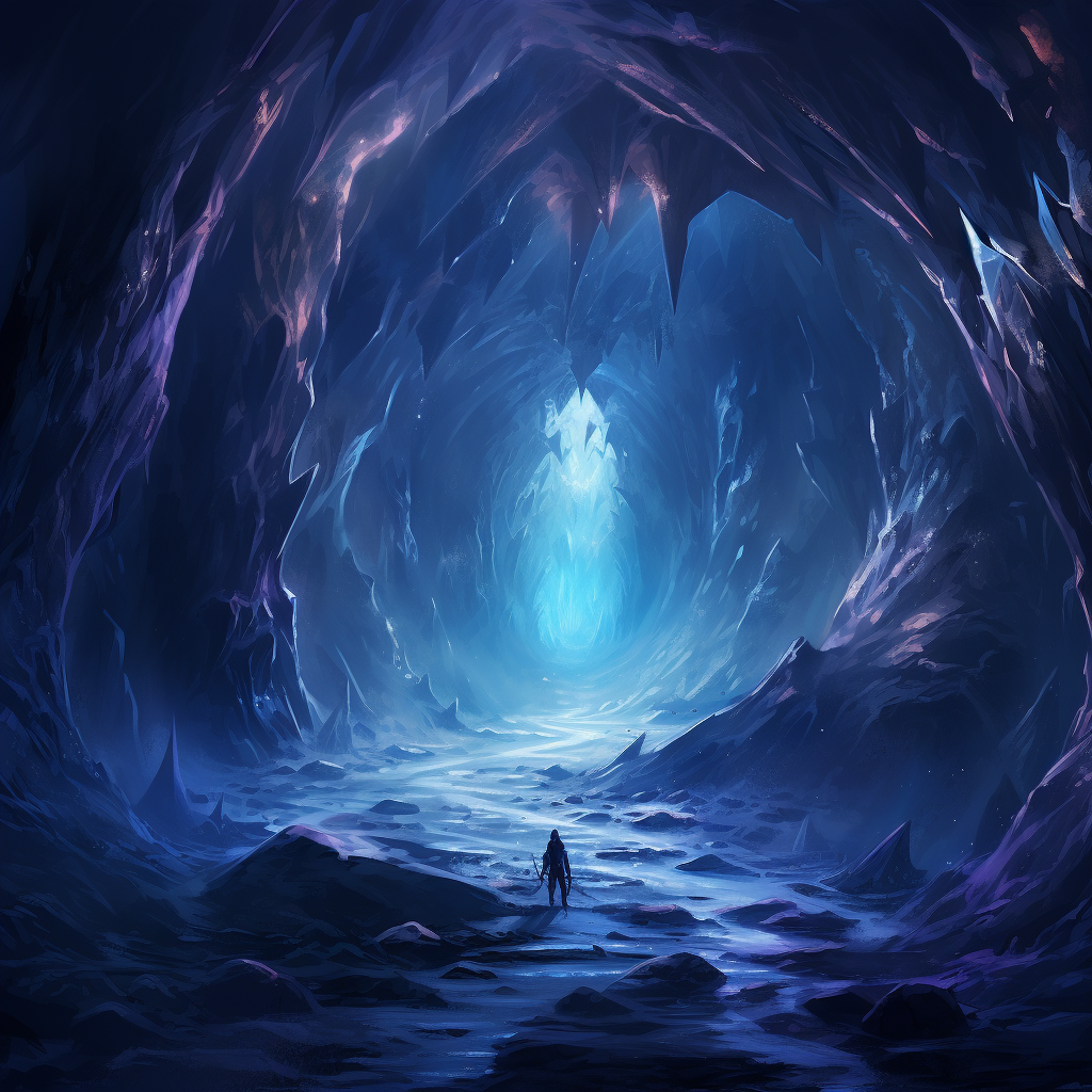 Stunning Fantasy Art of a Large Ice Cave