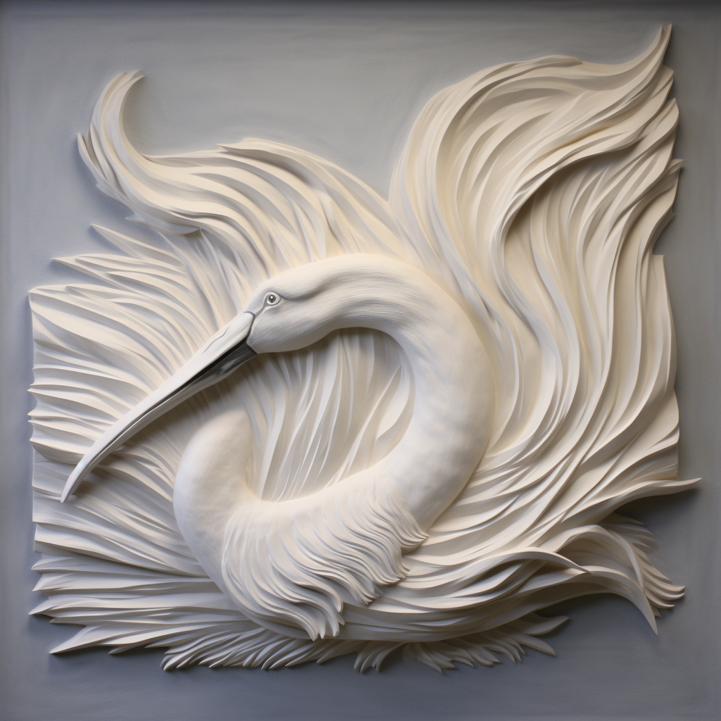 Plaster abstract sculpture in monochromatic neutral white