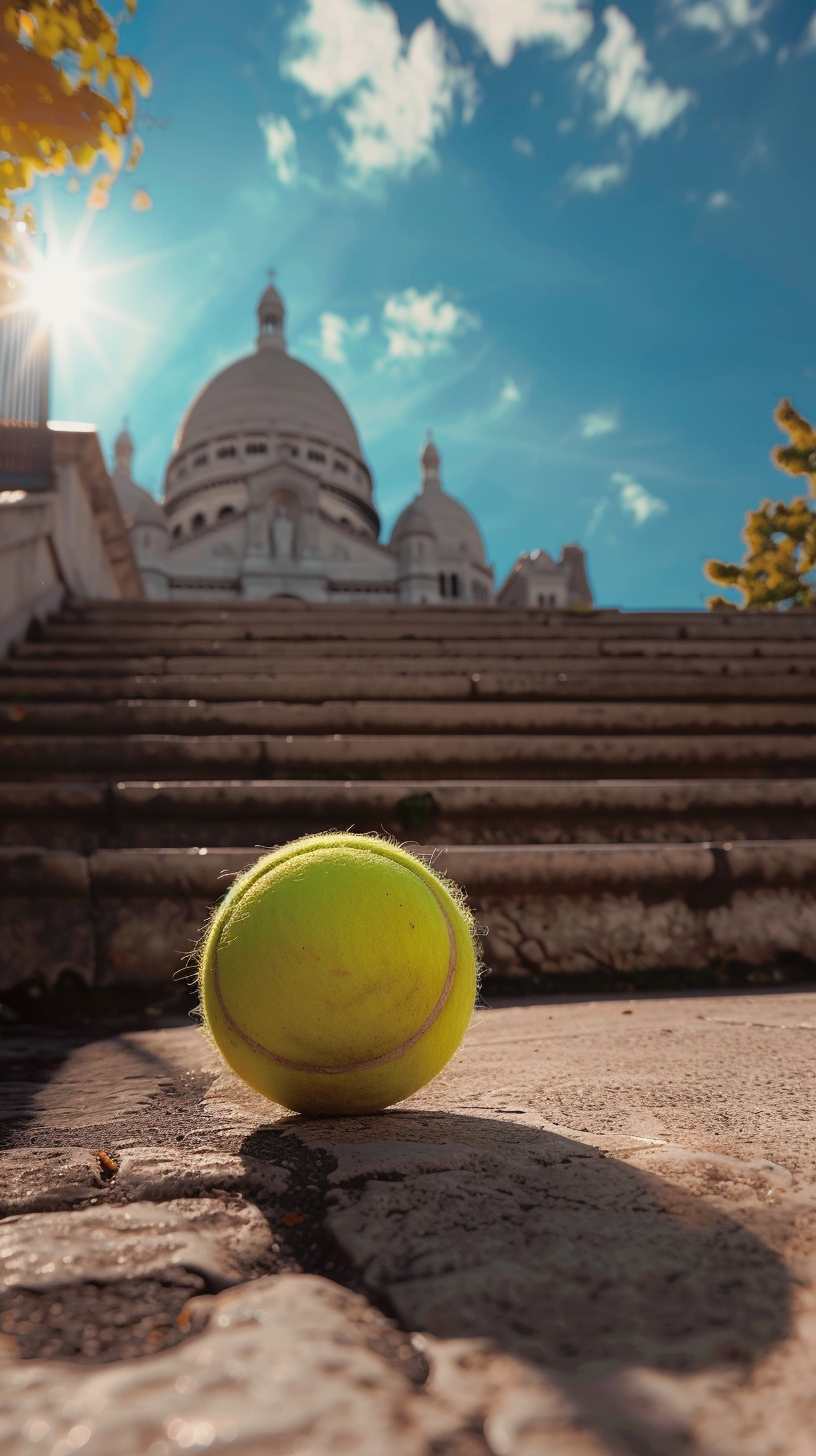 Large tennis ball at Sacre Coeur