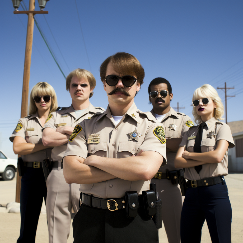 Lars Mapstead with Reno 911 Cast