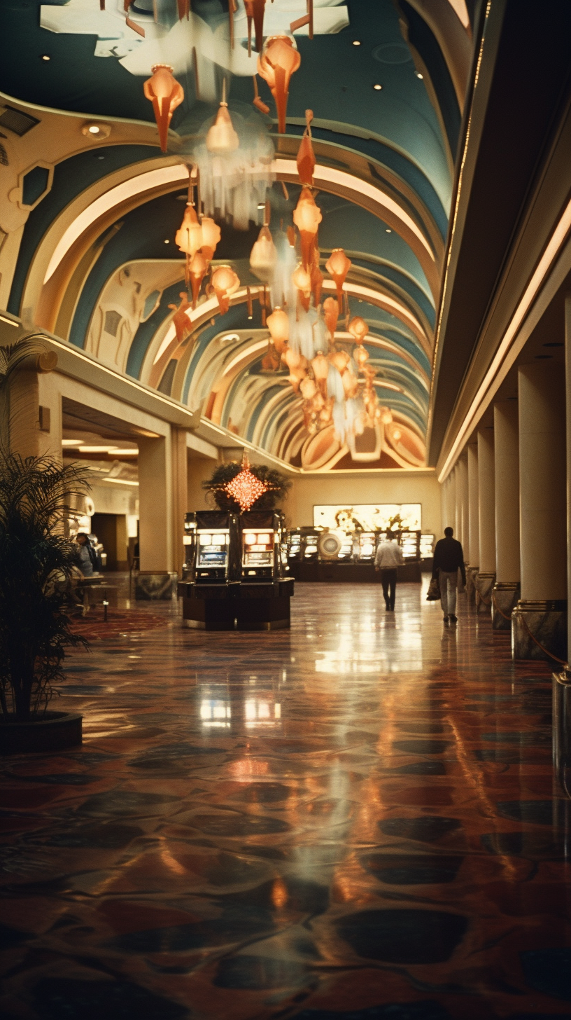 Faded photo of 1980s Las Vegas casino interior