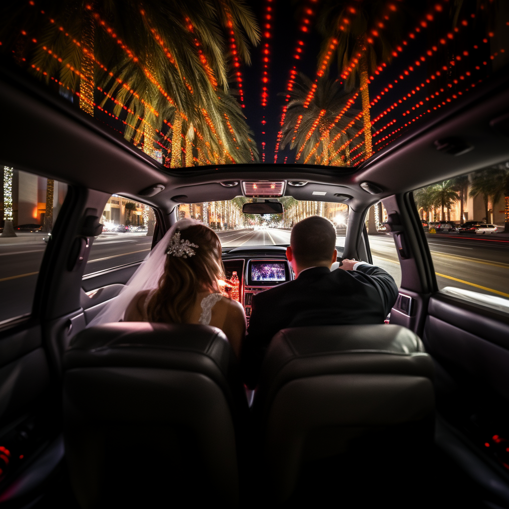 Rear view of a wedding celebration in Las Vegas